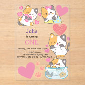 Invitations En Acrylique un bébé enfant enfant anniversaire (Recto)