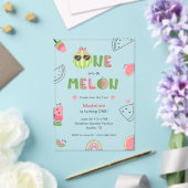 Invitations En Acrylique Un bébé fille pour un melon Pastèque Premier Anniv (Insitu (Mariage))