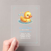 Invitations En Acrylique Un Canard chanceux Première fête d'anniversaire (In situ (ordinateur de poche))