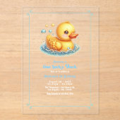 Invitations En Acrylique Un Canard chanceux Première fête d'anniversaire (Recto)