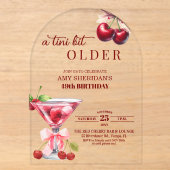 Invitations En Acrylique Un Chic A Tini Bit Older Cherry Martini 49e Annive (Recto)