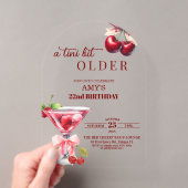 Invitations En Acrylique Un Chic A Tini Bit Plus Âgé Cherry Martini 22e Ann (In situ (ordinateur de poche))