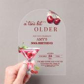 Invitations En Acrylique Un Chic A Tini Bit Plus Âgé Cherry Martini 30e Ann (In situ (ordinateur de poche))