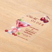 Invitations En Acrylique Un Chic A Tini Bit Plus Âgé Cherry Martini 42e Ann (Poser)