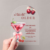 Invitations En Acrylique Un Chic A Tini Bit Plus Âgé Cherry Martini 42e Ann (In situ (ordinateur de poche))