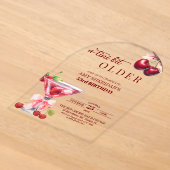 Invitations En Acrylique Un Chic A Tini Bit Plus Âgé Cherry Martini 53e Ann (Poser)