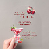 Invitations En Acrylique Un Chic A Tini Bit Plus Âgé Cherry Martini 53e Ann (In situ (ordinateur de poche))