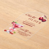 Invitations En Acrylique Un Chic A Tini Bit Plus Âgé Cherry Martini 71e Ann (Poser)