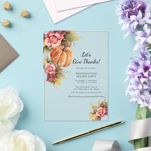 Invitations En Acrylique Un Citrouille rustique (Insitu (Mariage))