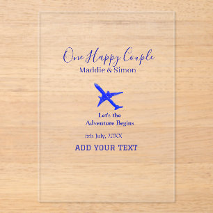 Invitations En Acrylique Un couple heureux, l'aventure de mariage commence