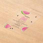 Invitations En Acrylique Un dans une pastèque Melon Anniversaire d'été (Poser)
