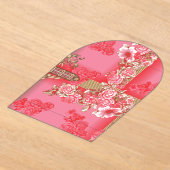 Invitations En Acrylique un design d'arrière - plan rose et or avec un roug (Poser)