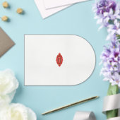 Invitations En Acrylique un design rouge et marron sur un arrière - plan bl (Insitu (Mariage))