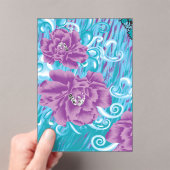 Invitations En Acrylique Un design textile dynamique avec violet et turq (In situ (ordinateur de poche))