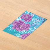 Invitations En Acrylique Un design textile dynamique avec violet et turq (Poser)