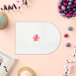 Invitations En Acrylique un dessin d'une fleur rouge sur fond blanc