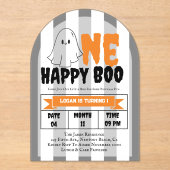 Invitations En Acrylique Un joyeux Boo Boy 1er anniversaire Photo Party Inv (Recto)