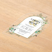 Invitations En Acrylique Un mariage ACRYLIQUE invite Boho White Roses Rusti (Poser)