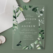 Invitations En Acrylique Un Mariage de cadre ovale verdoyant