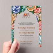 Invitations En Acrylique Un Mariage flamboyant indien (In situ (ordinateur de poche))