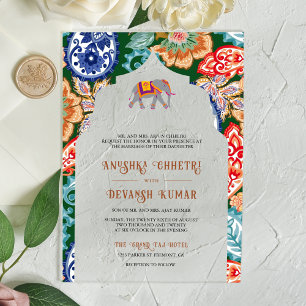 Invitations En Acrylique Un Mariage flamboyant indien