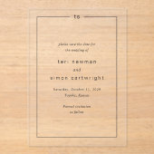 Invitations En Acrylique Un mariage moderne intemporel Sauvez la date (Recto)