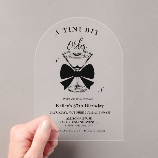 Invitations En Acrylique Un Martini Un Peu Plus Ancien (In situ (ordinateur de poche))