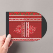 Invitations En Acrylique un motif à croix avec fleurs rouges et vignes (In situ (ordinateur de poche))