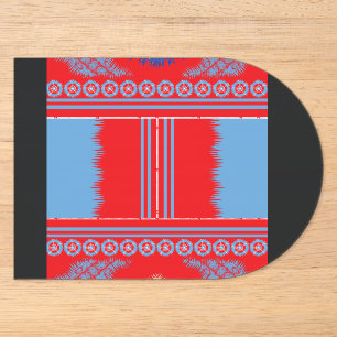 Invitations En Acrylique un motif de design rouge et bleu