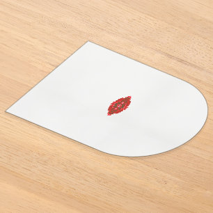 Invitations En Acrylique un motif rouge et marron sur fond blanc