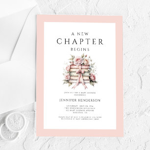 Invitations En Acrylique Un Nouveau Chapitre Commence Livres à Ruban Rose B