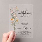 Invitations En Acrylique Un petit Baby shower de fille Fleur sauvage (In situ (ordinateur de poche))