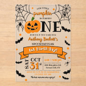 Invitations En Acrylique Un petit Citrouille à l'occasion d'un Halloween 1e (Recto)