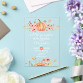 Invitations En Acrylique Un Petit Citrouille Automne Baby shower Floral Aut (Insitu (Mariage))