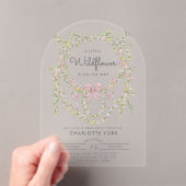Invitations En Acrylique Un petit Fleur sauvage Bow jardin baby shower Arch (In situ (ordinateur de poche))