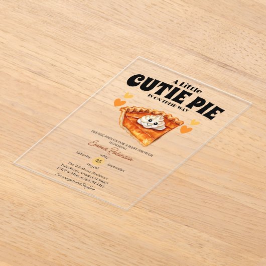 Invitations En Acrylique Un petit gâteau Citrouille à l'automne Baby shower (Poser)