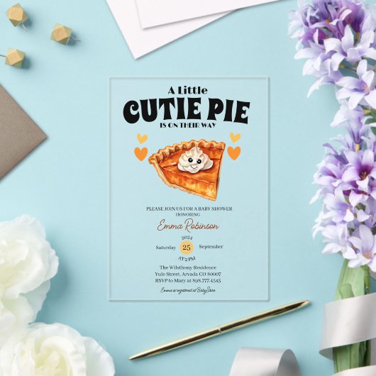 Invitations En Acrylique Un petit gâteau Citrouille à l'automne Baby shower (Insitu (Mariage))