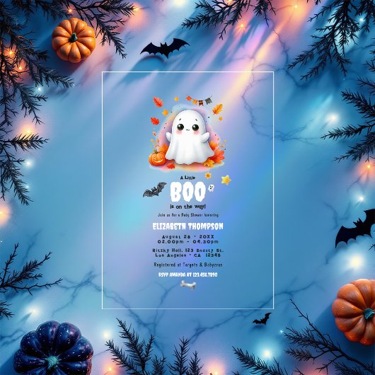 Invitations En Acrylique "Un petit livre est en route" Baby shower d'Hallow