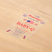 Invitations En Acrylique Un Petit Pétard Arrive Bébé-Q (Poser)