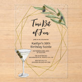 Invitations En Acrylique Un Petit Peu De Fun Martini Soirée (Recto)