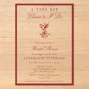 Invitations En Acrylique Un petit peu plus près de je le fais Red Martini B