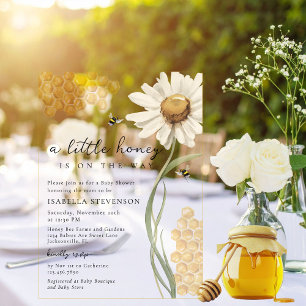 Invitations En Acrylique Un peu de miel est en route Thème pour une Baby Sh