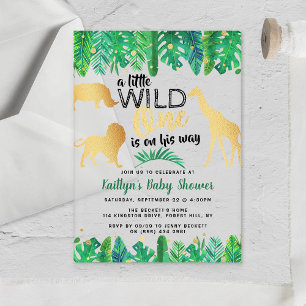 Invitations En Acrylique Un Peu Sauvage Est En Chemin Boys Baby shower