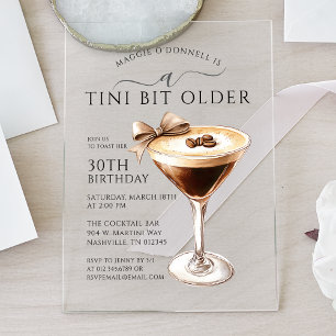 Invitations En Acrylique Un Tini Bit plus vieux 30e anniversaire Espresso M