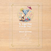Invitations En Acrylique Un Tini Est En Chemin Baby shower Clair (Recto)