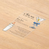 Invitations En Acrylique Un Tini Se Trouve Sur Le Chemin Du Baby shower Blu (Poser)