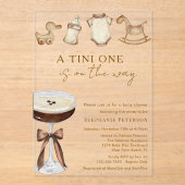 Invitations En Acrylique Un Tini Sur Le Chemin Baby shower Espresso Martini (Recto)