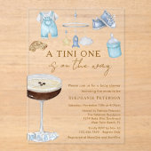 Invitations En Acrylique Un Tini Sur Le Chemin Baby shower Espresso Martini (Recto)
