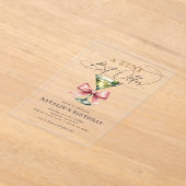 Invitations En Acrylique Un Tini Un Peu Plus Ancien Martini Rose Bow Annive (Poser)