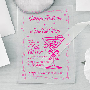 Invitations En Acrylique Un tout petit peu plus vieux Espresso Martini 50e